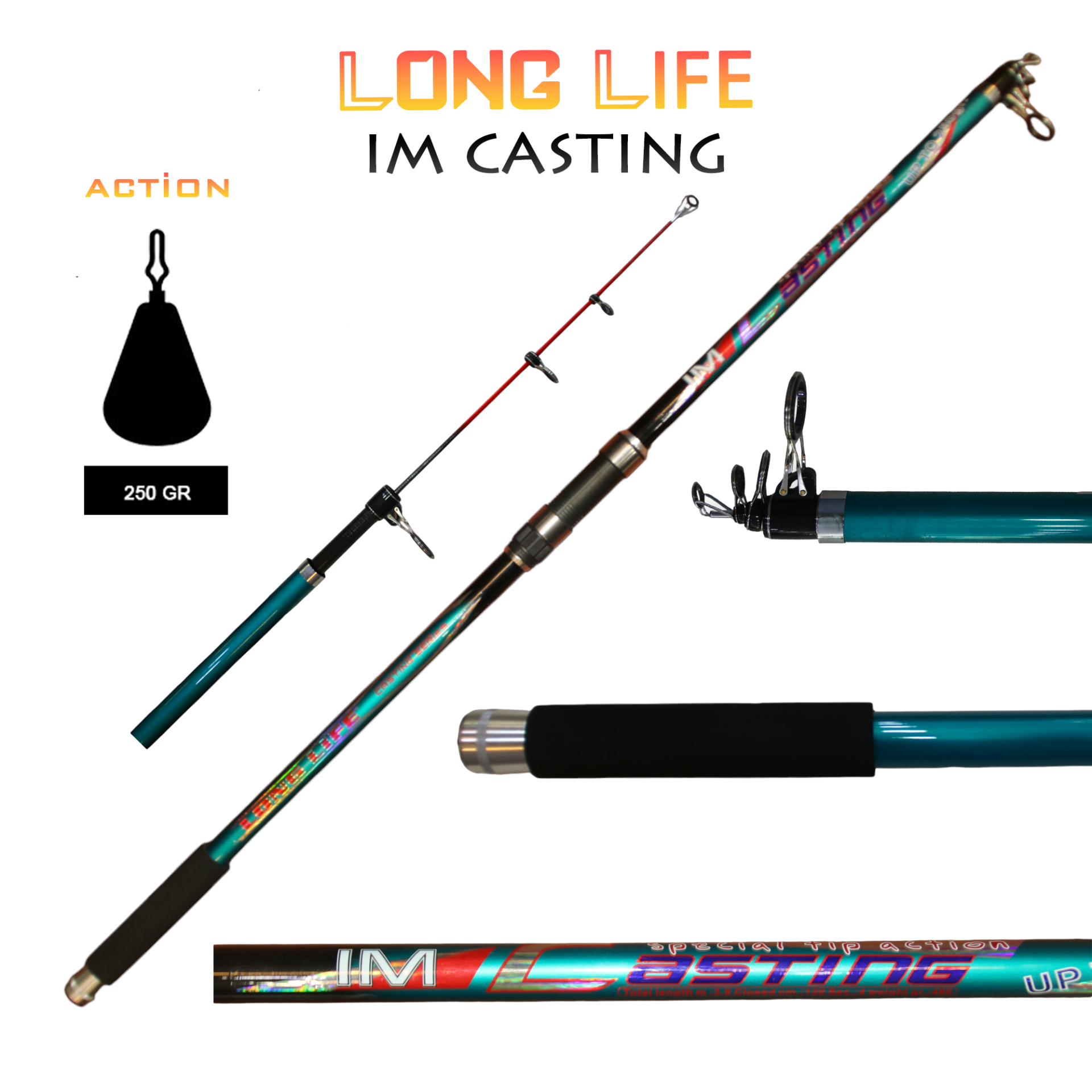 Long Life IM Casting 390cm Surf Kamış 250G