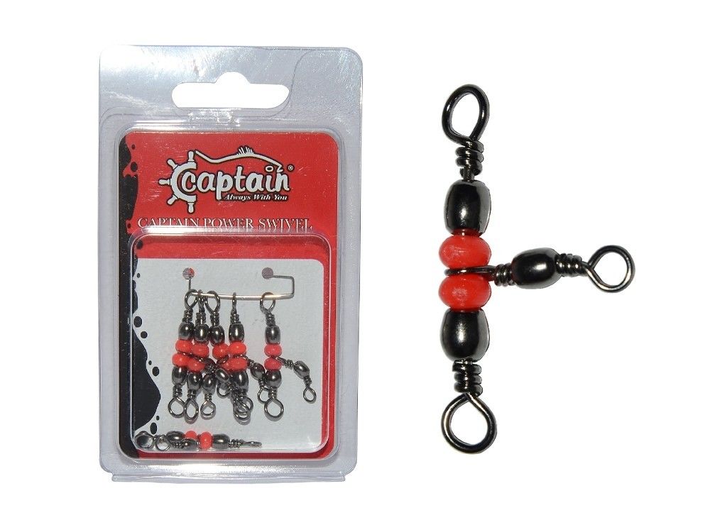 Captain 5129 Üçlü Boncuklu T Fırdöndü 5li Paket Black Nikel