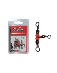 Captain 5129 Üçlü Boncuklu T Fırdöndü 5li Paket Black Nikel