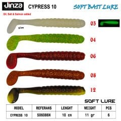 Jinza Hawk Cypress 100 mm  11 gr Silikon Balık 6 Adet