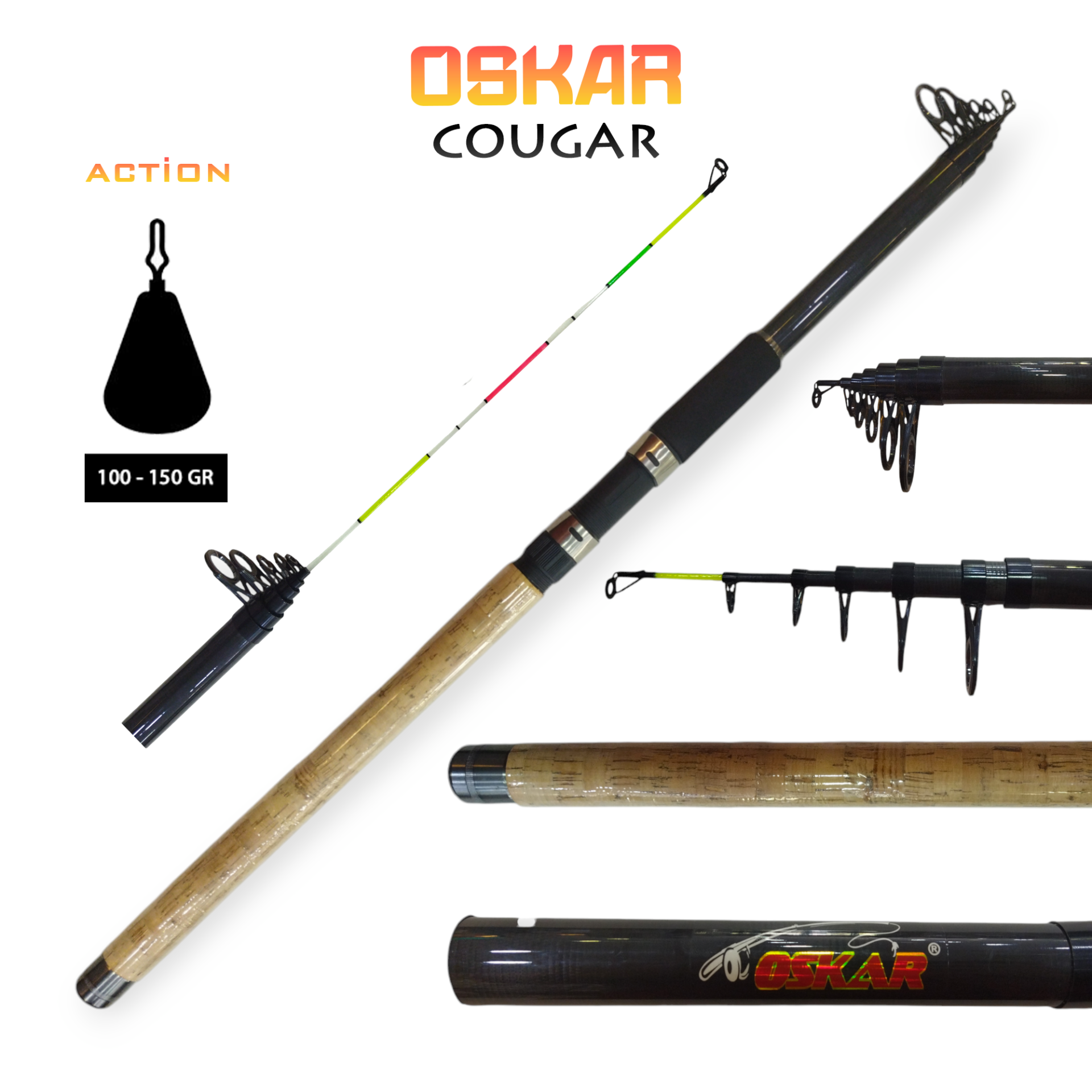 Oskar Cougar Tele Kamış 210cm 100-250g