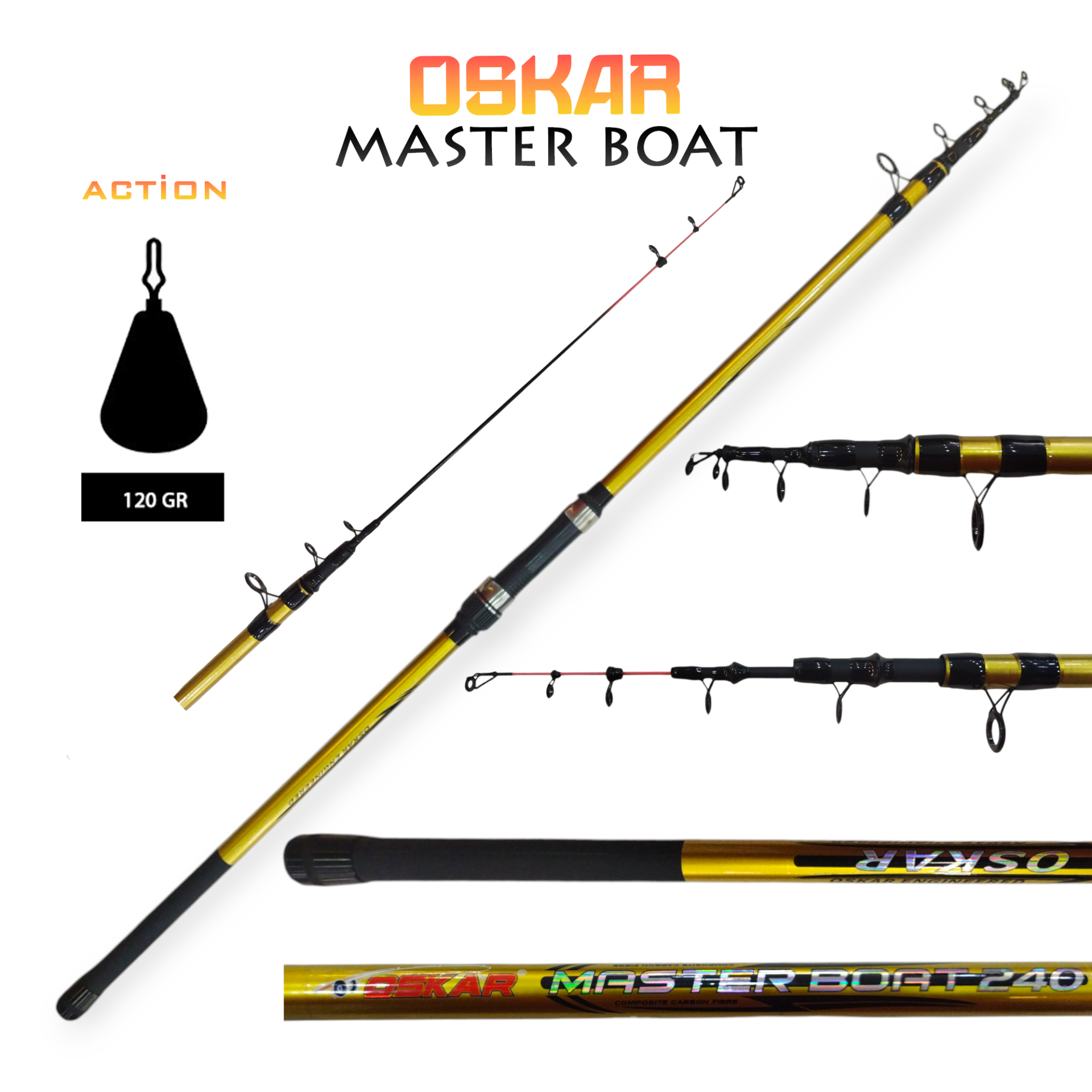 Oskar Master Boat 240cm Olta Kamışı 120g