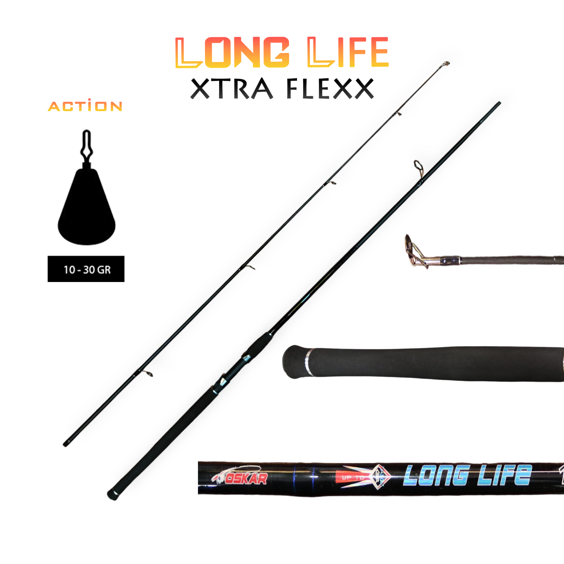 Long Life Xtra Flexx 180cm Spin Olta Kamışı 10-30G