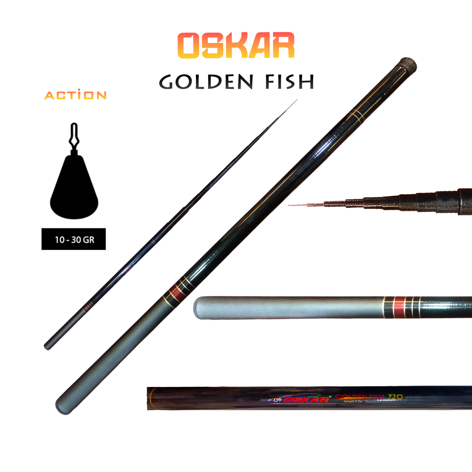 Oskar Special Gold Fish Kısa Karbon Göl Kamışı 540cm