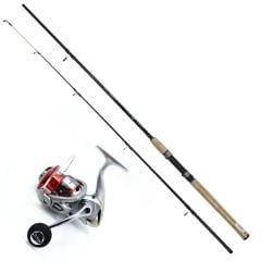1437-210CM. Compact Ugly Stick 2 Parça Spin Kamış 10-30GR Atar+Eddge Spin Makine 3+1 Bb Olta Seti